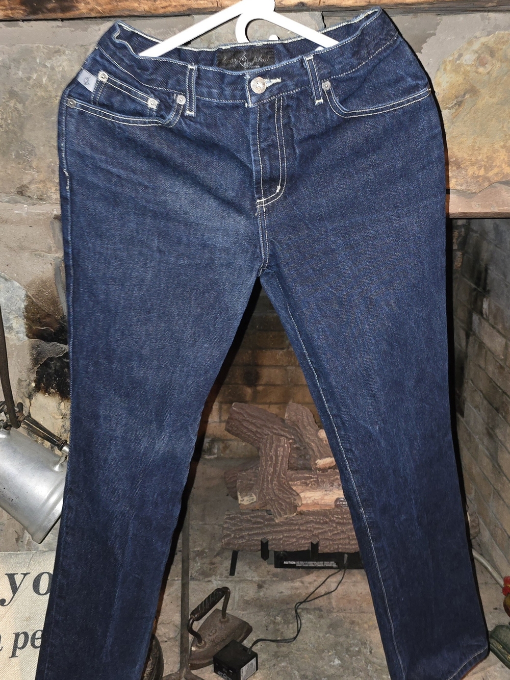 VTG Y2K Baby Phat Dark Wash Gold Cat Logo Jeans 7 EUC